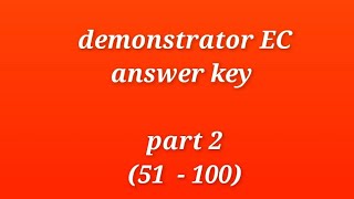 demonstrator electronics and communication answer key part 2