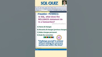 SQL Quiz 79 || #sql #mysql #interview #mcq #shorts #viralvideo #reels #databasequiz @SekharAcademy1
