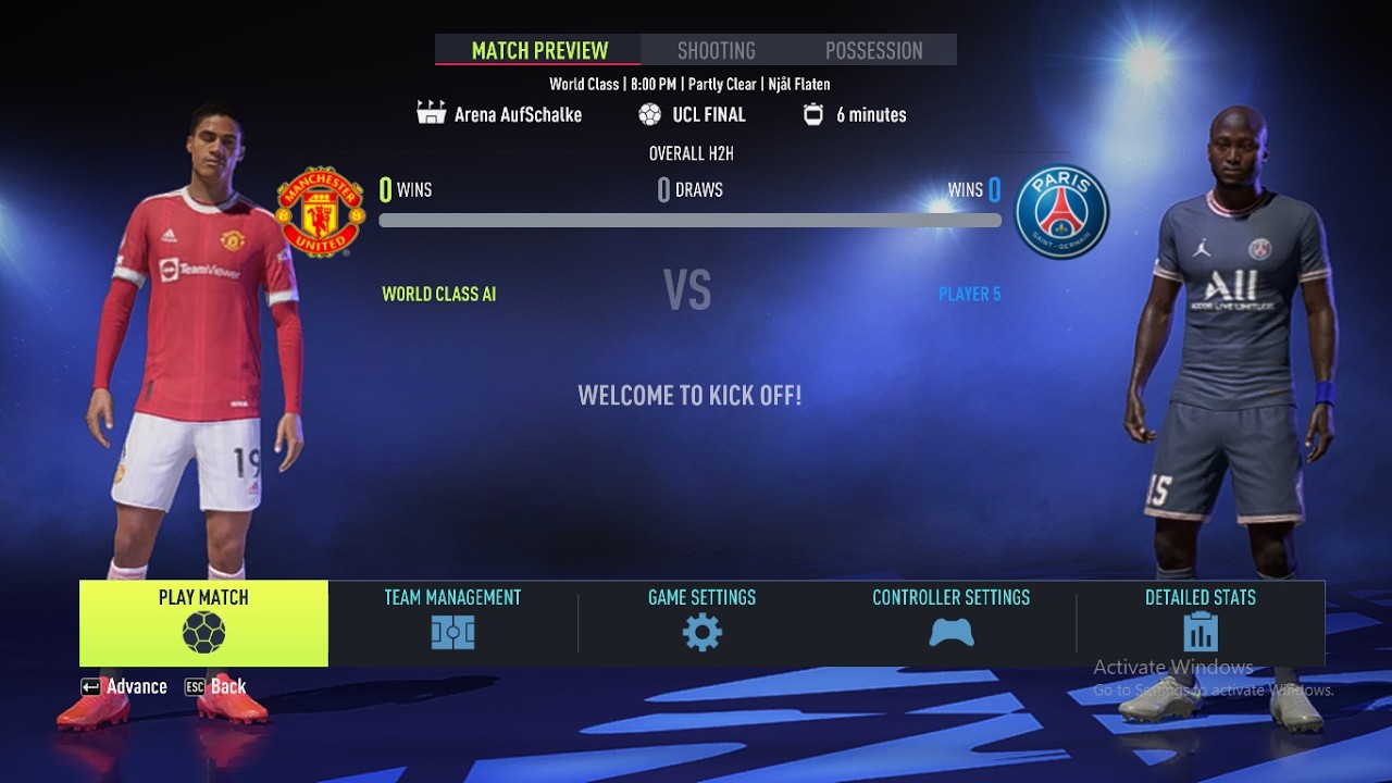 PSG VS MAN UTD UEFA Champions League Final In FIFA 22 Gameplay in PC.