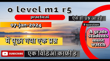 o level m1 r5 most important practical question #olevelpractical