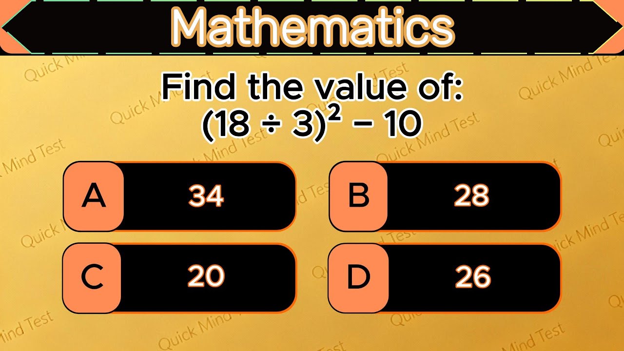 Math Quiz challenges / Math tricky quiz for make a genius # ...