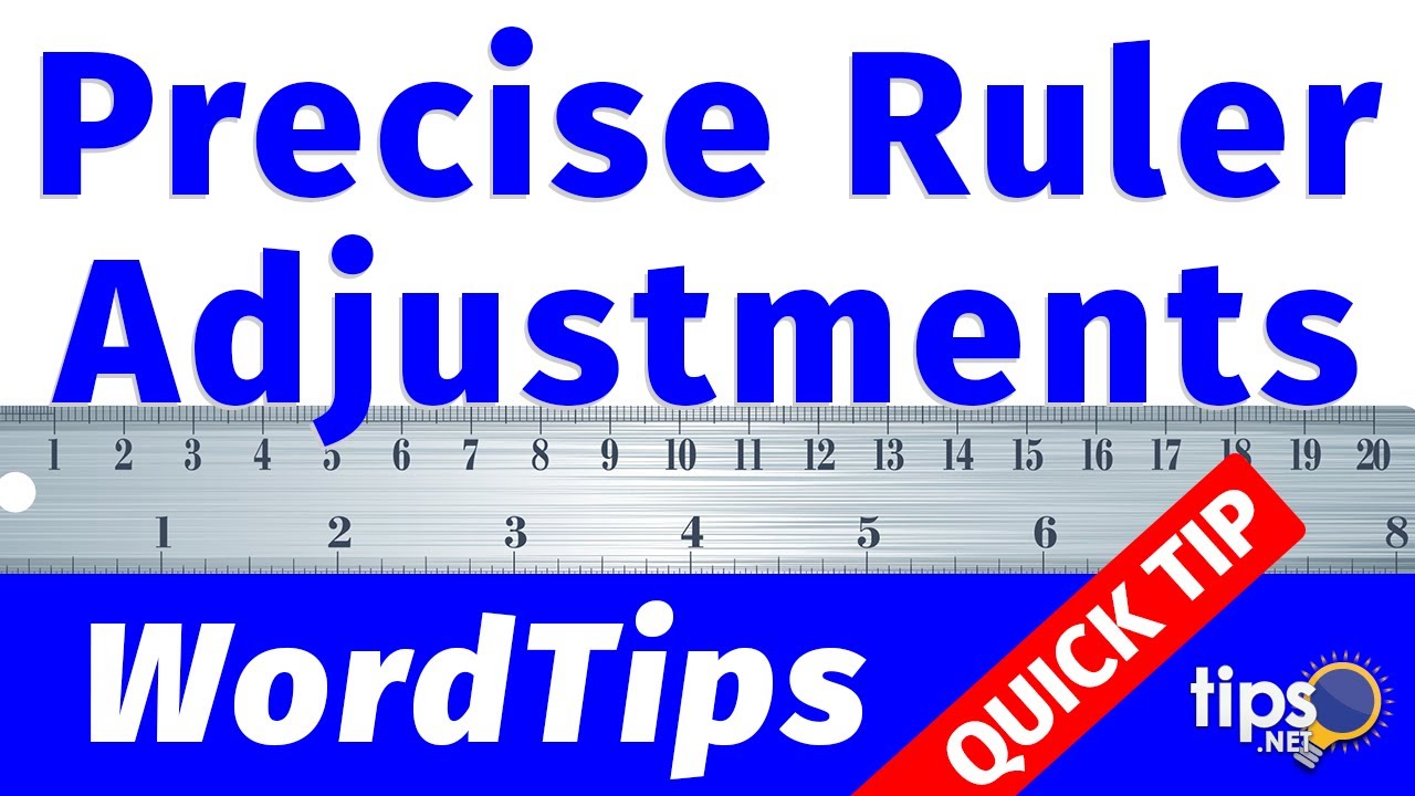 Make Precise Adjustments Using the Ruler - YouTube