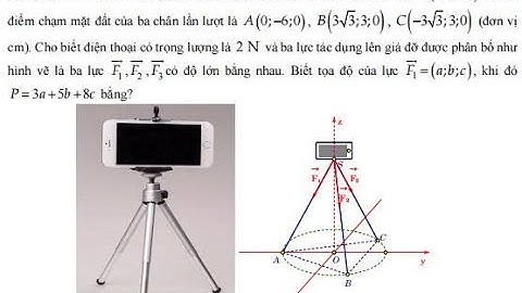 Toán 12:Một chiếc điện thoại iphone được đặt trên một giá đỡ có ba chân với điểm