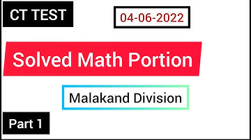 ETEA CT Solved Math Portion |Malakand Division |