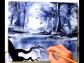 Black and White Landscape Painting | Easy Art for Beginners | Acrylics