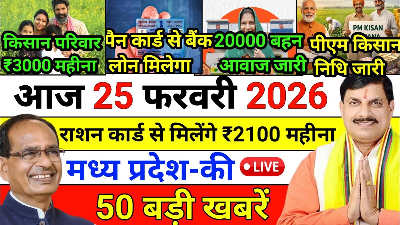 25 February 2026 | Madhya Pradesh News Today | Aaj Ki 25 Sabse Badi Khabrein | Breaking News Today