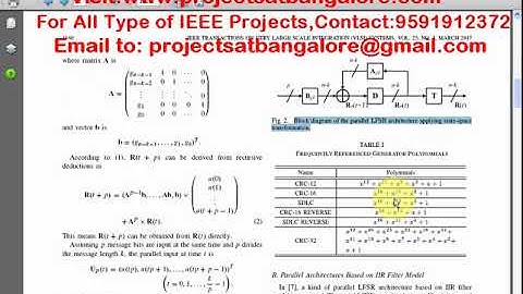 High-Speed Parallel LFSR Architectures  | IEEE VLSI Projects At Bangalore