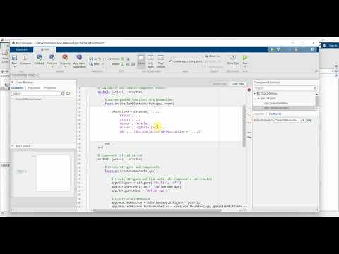 How to connect and work with Oracle database in matlab using App Designer?