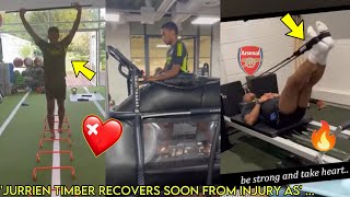 🚨Breaking!Jurrien Timber RAPID Recovery From Injury As He Storms Arsenal Gym For Serious Workouts!