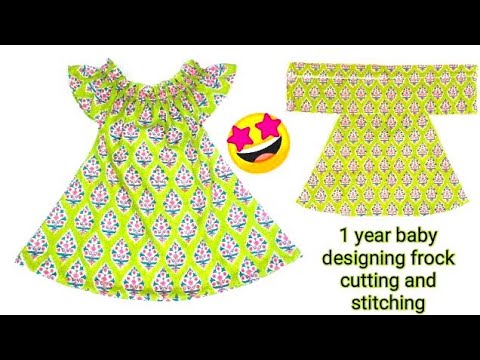 1 year baby designing frock cutting and stitching  YouTube