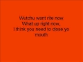 Tie Me Down ft Ray J New Boyz lyrics on screen