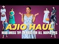 Huge ajio dress haul  cotton midi  maxi dresses  plus styling tips