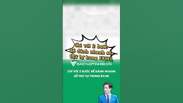 Hướng dẫn cách đánh số thứ tự trong Excel siêu hay - Sách Tin học Thầy Vinh #shorts