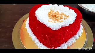 1/2kg Red velvet Cake ||cake❤ Design#cakedecoration#redvelevet