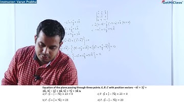 3D Plane Equation Explanation  KCET 12th Mathematics 3D Geometry Planes