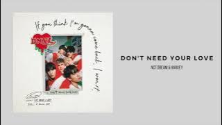 NCT Dream & Harvey - Don't Need Your Love(1 Hour Loop)