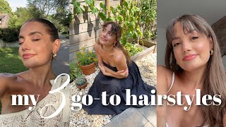 HOW I STYLE MY HAIR | slick back, bangs, & curls