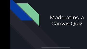 Moderating a Canvas Quiz