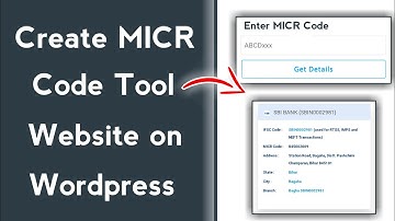 Create Bank Details MICR Code Tool Website on Wordpress (Bank MICR Code Wordpress Plugin)