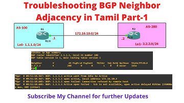 BGP-12.1 Troubleshooting BGP Neighbor Adjacency in Tamil Part-1