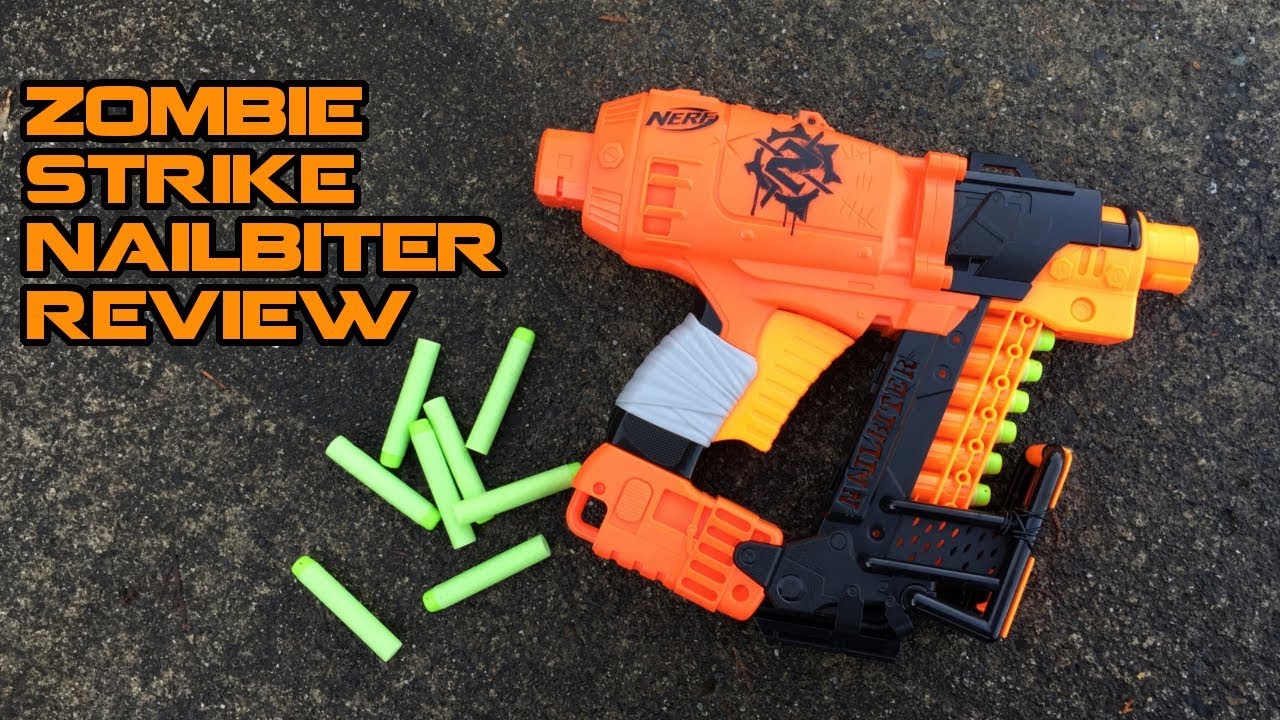 NERF ZOMBIE STRIKE NAILBITER REVIEW - THE NAILGUN IS HERE! | Walcom S7 ...