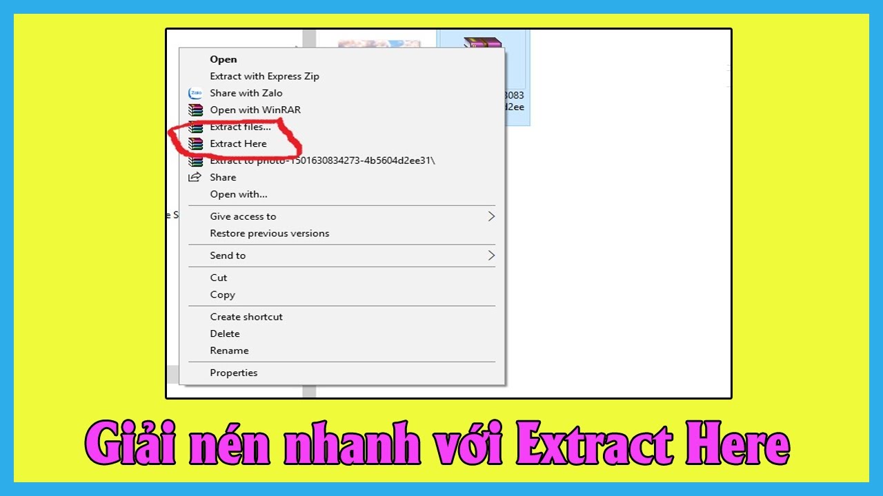 Giải Nén Nhanh Tập Tin RAR Bằng Tính Năng Extract Here | Archive File