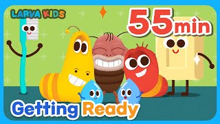 [55M] Brush and Wash🧼 + more compilationㅣNursery rhymes for kids | LarvaKids Official