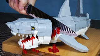 Hunting SHARK for SASHIMI🦈 | Fish Cutting Skills | Lego Cooking Food ASMR
