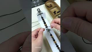 DIY 10mm Tiger's Eye, Obsidian & Hematite Bracelet Tutorial#bracelet #jewelry #diycrafts #crystals