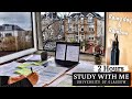 2 HOUR STUDY WITH ME on a RAINY DAY | Background noise, Gentle Rain, Rainbow, 10-min break, No Music