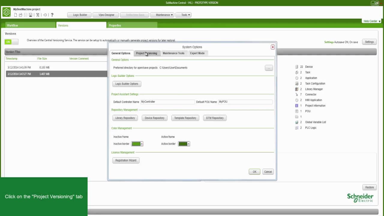SoMachine V4.1 Управление версиями и резервными копиями проекта - YouTube