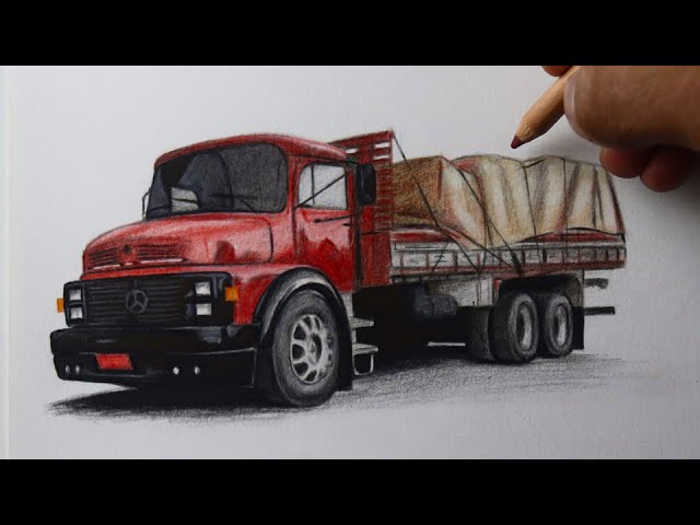 desenho de caminhão arqueado pintado