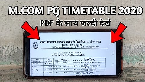 Shekhawati University PG, MCOM , Time table 2020