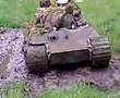 16 rc king tiger tank driving through mud and almost stuck