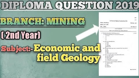 Economic and field geology question paper 2019  | second year Mining branch Question