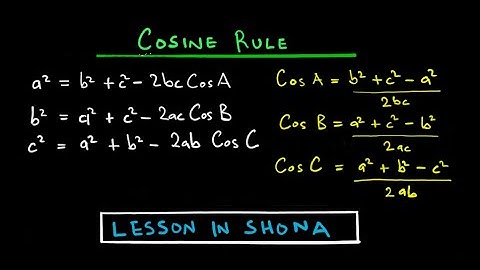 Using the Cosine rule to find missing angles | lesson _ | Clustered Topic 8: Trigonometry | In Shona