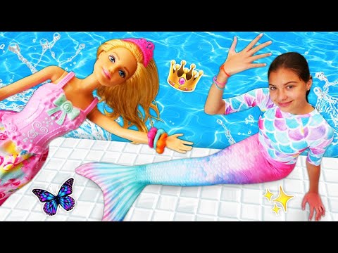 Видео: Барби и волшебные браслеты – в кого превратилась кукла? Видео для девочек игры куклы Барби русалки!