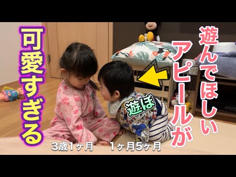 [二歳差姉弟]１歳弟の遊んでほしいアピールが可愛すぎてヤバい[vlog]