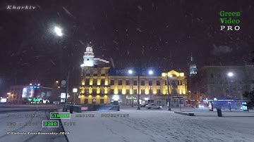 GoPro HERO 5 test #6 (ISO, FOV, FPS) at night, It snows. Green Video