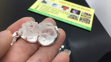 Đá quý Hà Nguyễn - mặt dây chuyền tỳ hưu đá thạch anh trắng bọc bạc