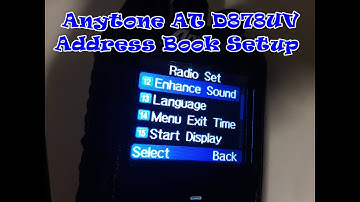 Anytone AT D878UV Address Book Setup