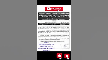 OSSSC FORESTER, FOREST GUARD, LIVESTOCK INSPECTOR PRELIMS RESULT PUBLISHED