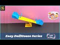 How to make seesaw with paper  easy origami seesaw  dollhouse  english subtitle  crafts at ease