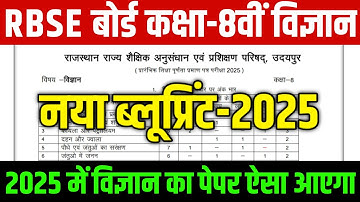 RBSE Class 8th Science Blueprint 2025 ।। Rajasthan Board Class 8th Science Blueprint 2025