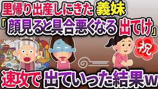 義妹が里帰り出産すると知り義母が嫁の私を追い出した→義妹「顔を見ると具合悪くなる。出て行け！」私「じゃあ出て行きます」→実家に戻った結果ｗ【2chスカッと】