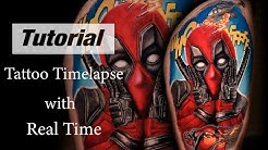 Deadpool - Tattoo Timelapse with Real Time 