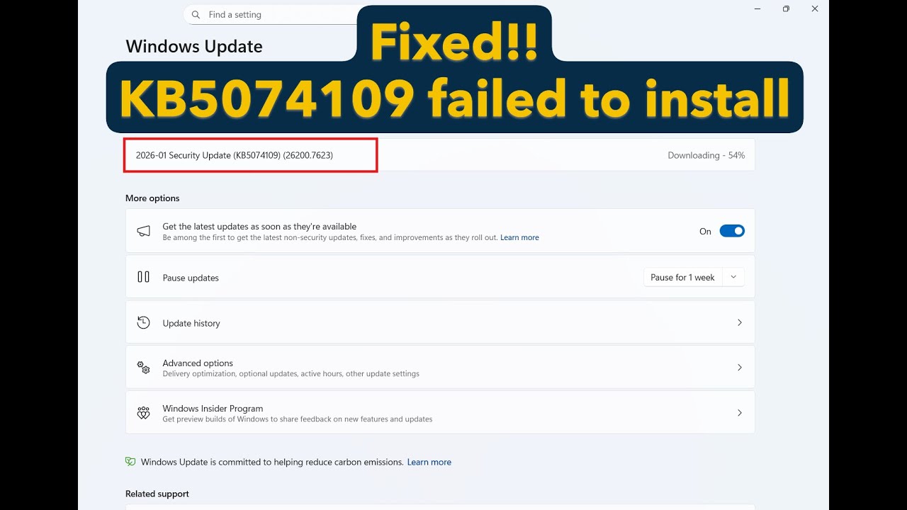 How to fix update KB5074109 failed to install in Windows 11 25H2 or ...