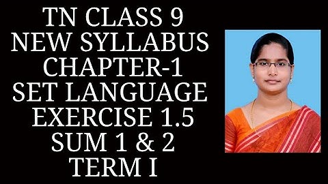 9th std maths chapter-1 Set language | Exercise 1.5 (1,2) sums | samacheer year 2020-2021