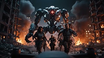 AI War Machine Chase Scene #aiart #fyp #cyborg #AI #robot #futur #terminator #conflict