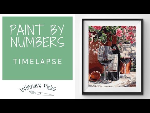 Time-Lapse of a Wine Scenery Paint by Numbers | Winnie's Picks